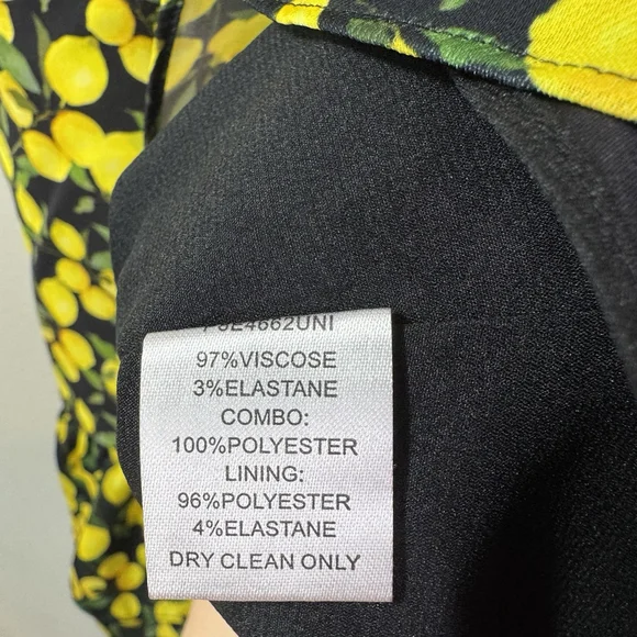 PARKER Erica Lemon Ruffle Mini Dress Black Yellow Size 6 - Picture 7 of 10